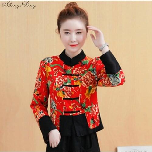Traditional chinese clothing for women cheongsam top mandarin collar womens tops and blouses oriental China clothing Q665
