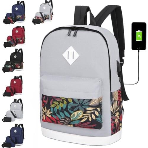 Weysfor 3pcs/set Backpack Casual Women School Backpack Women Backpack Multi-pocket School bag for teenage girls Mochilas Female