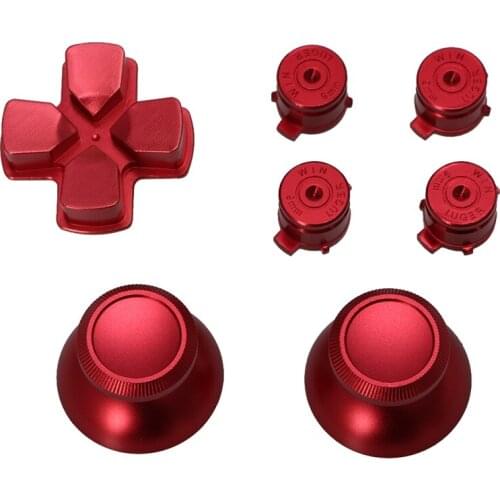 1Set New Metal Dpad Joystick Cap Bullet Buttons For Sony PS4 Controller Kit Aluminum Alloy