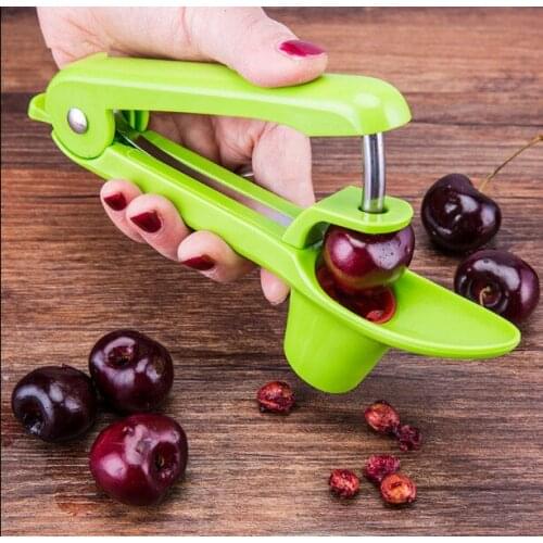 1PC ABS with Stainless Steel Cherry Pitters Olives Go Nuclear Device Easy Squeeze Grip Fruit Vegetable Tool OK 0495