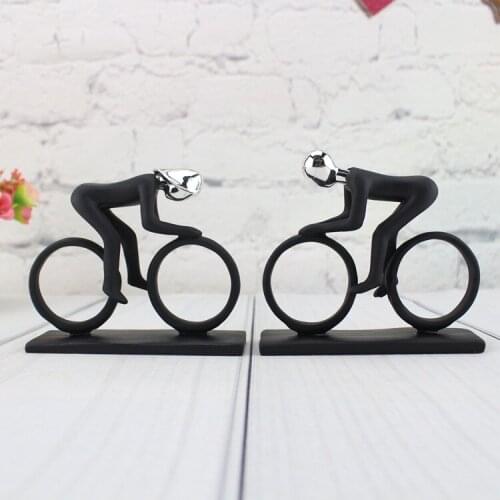 1PC Lover Bicyle Sculpture Handmade Polyresin Arts Cartwheel Movement Sport Competition Decor Craft Ornament MO 006