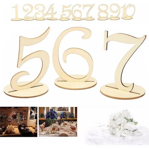 10pcs Wooden Wedding Table Name Place Number Cards Ornaments Craft Home Decor Make Of Wood Plywood Makings Gross Weight 200g