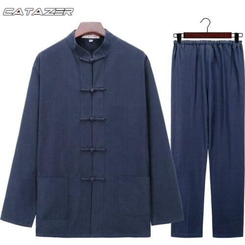 100% Cotton Chinese Tang Kung Fu Suit Martial Arts Wushu Tai Chi Uniform Shaolin Wing Chun Clothes Chinese Tunic Hanfu