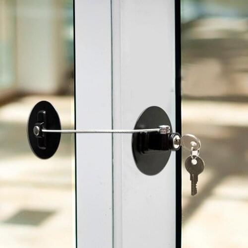 2 Pcs/Set Baby Cabinet Protection Blockers Children Falling Window Lock Baby Safety Locks Plastic Window Door Locks With Keys