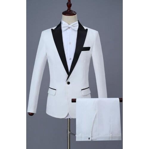 White blazer men suits designs stage costumes for singers jacket mens clothes dance star style dress punk rock masculino homme