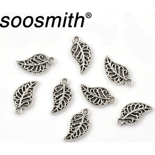 50/100pcs Leaf Shape Metal Alloy Beads Metal Beads For Jewelry Making DIY Bracelet Charm Creativity Accessorie Gift5x10mm/7x13mm