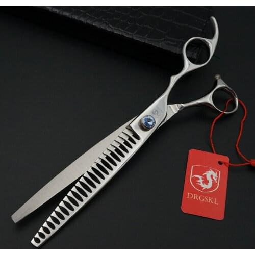 DRGSKL 440C Sapphire screw hair thinning scissors pet grooming scissors, 8.0 inch dog hair shears pet grooming thinning scissors