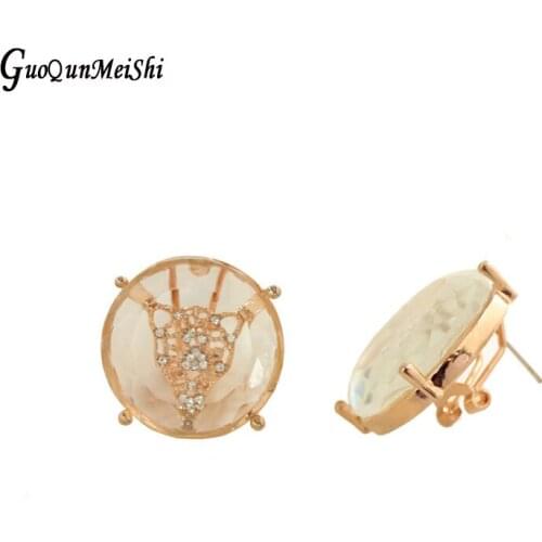 Trendy Stud Earrings - Earrings for Women Female Crystal Earring Gold Bijoux Jewelry Brincos Mujer Wedding Party Prom