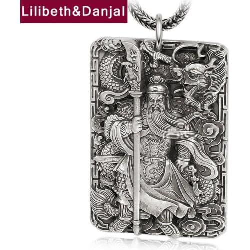 Creative Valkyrie Pure 925 Sterling silver Vintage God Of Wealth Portrait Women Men Necklace Pendant Fashion Jewelry 2021 P05
