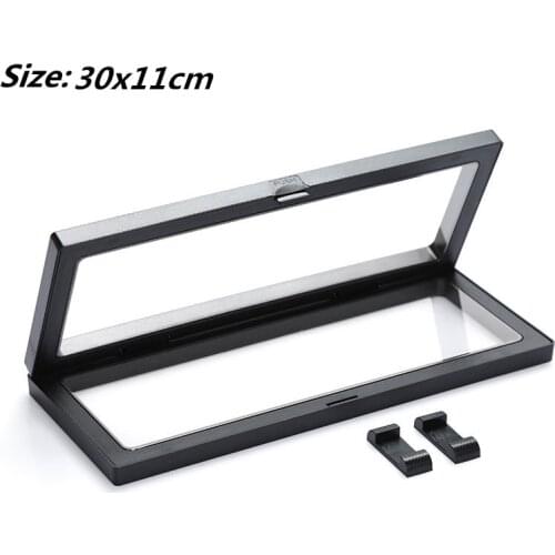 30x11cm PET Membrane Jewelry Pendant Display Stand Holder Bague Packaging Box Protect Jewellery Coins Floating Presentation Case