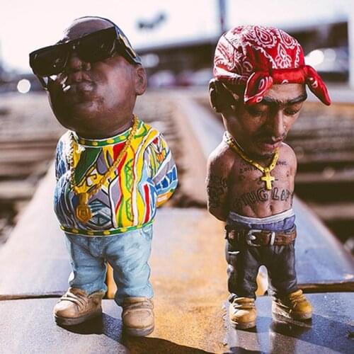 Mini Resin Ornaments Hip Hop Funny Rapper Bro Figurine Set For Home Indoor Outdoor Ornaments Decorations Party