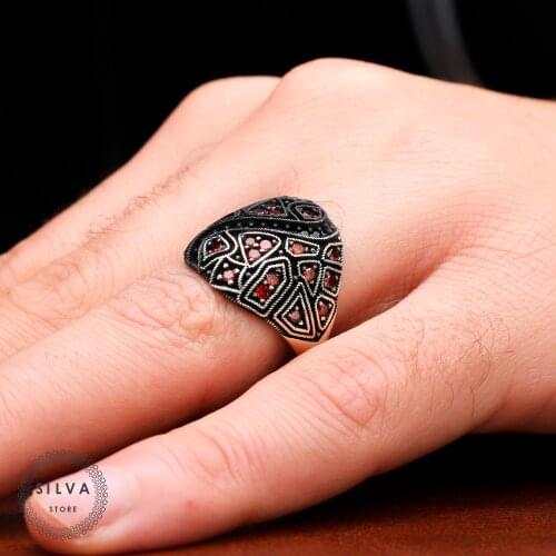 Cocktil Color Ring 925 Silver Mens. Mens Jewelry Stamped With Silver Stamp 925 All Sizes Are Available