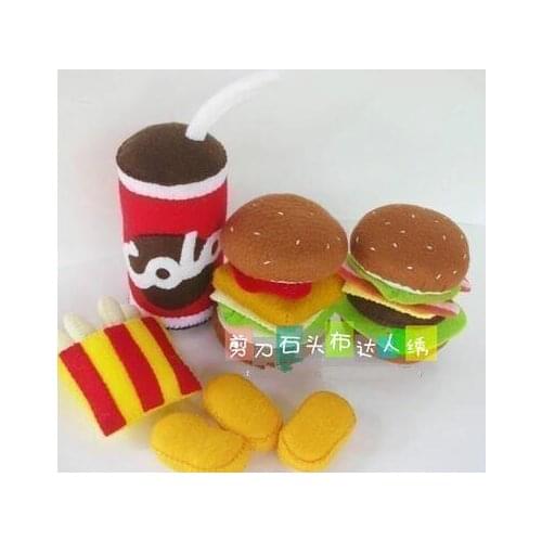 Burger set meal Fabric Felt kit Non-woven cloth Craft DIY Sewing set Felt Handwork Material DIY needlework supplies