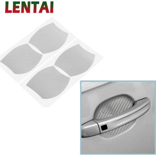 LENTAI For Mercedes benz w204 Audi a3 a4 Lexus Car Exterior Door Handle Carbon Fiber Stickers Scratchproof Protective Membrane