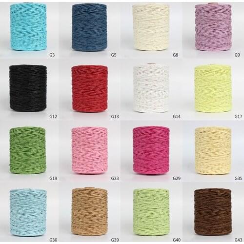 Natural Raffia Straw Yarn For Summer Hand Knit Crochet Hat Handbag Rafite Cord Cushion Basket Knitting Material Colorful Thread