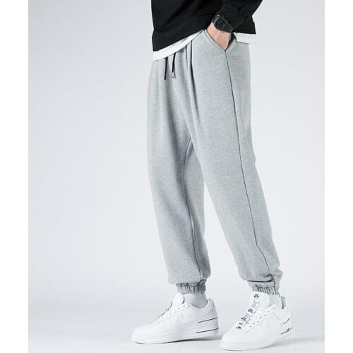 Spring Autumn New Casual Pants Men Loose Plus Size Hong Kong Style Cotton Sports Pants Teenagers Ankle Banded Pants Men Trousers