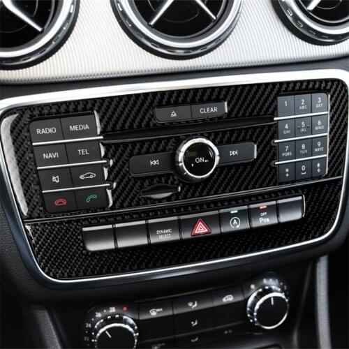 Carbon Fiber Look Center Control CD Panel Decor Cover Trim For Benz GLA CLA