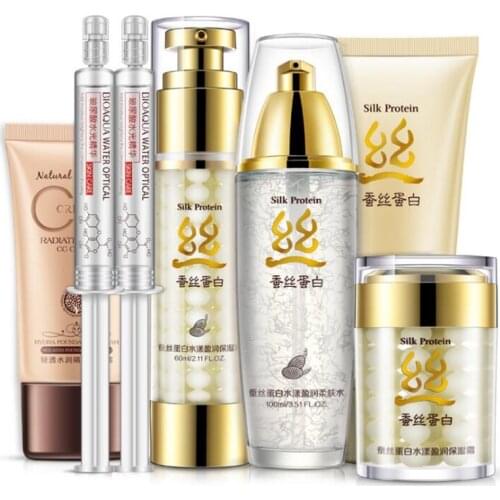 Silk Protein Face Care Skin makeup set,Fashion cosmetics kit,Moist Concealer BB Cream,Aqua Repair Cream,Liquid Fundation Cream
