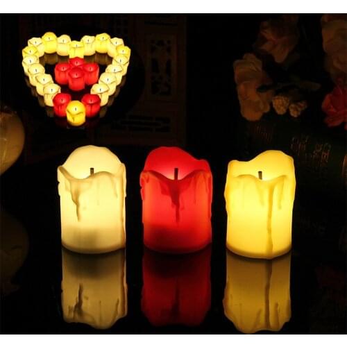 1PCS LED Candle Battery Lamp Tea Light Simulation Color Flame Flashing Home Wedding Birthday Party Decoration Candles