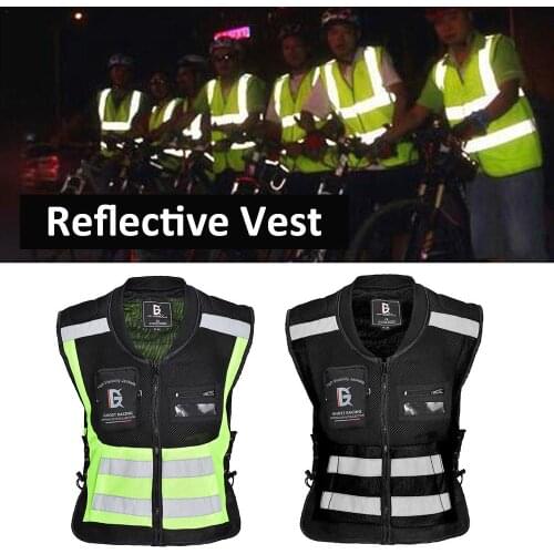 Reflective Running Cycling Vest Ultra Light Motorcycle Sleeveless Jacket Suitable Safety Clothing Sportswear For Night Travel