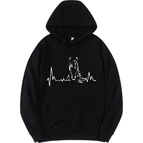 Girl Heartbeat of Horse pure cotton hoodie women oversized sweatshirt woman streetwear hoody jacket sweater women clothes 2021