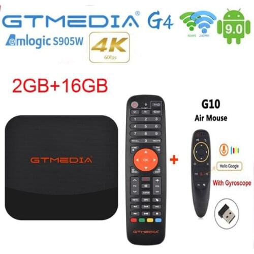 GTMEDIA G4 Android 9.0 TV BOX Amlogic S905W Built-in Wifi 2.4G Set Top Box Mali-450 Penta-Core Android Box Smart TV Box