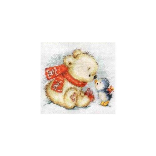 Alisa Polar Bear and Penguin MM cross stitch 11CT 18ct 14ct cotton thread embroidery DIY handmade needlework