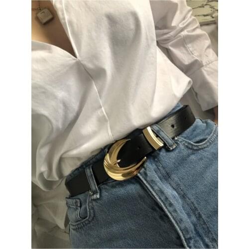 Women Vintage Gold Buckle Belt