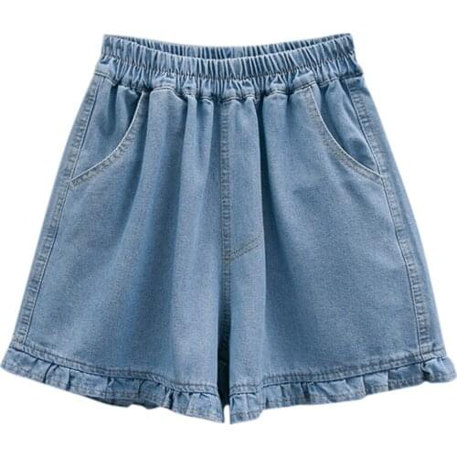 Jeans Women Fashion Jeans Women Casual Loose Solid Color Trousers Short Pant #YB40