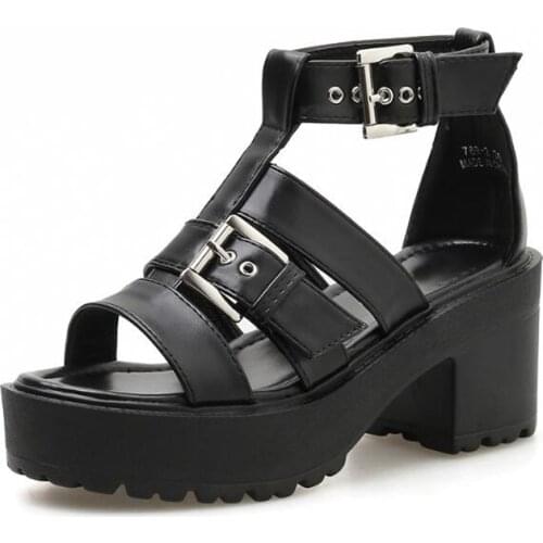 Sandalias mujer summer sandals 2020 sandalia plataforma gladiator sandals sandal heels punk shoes sandalen dames LJA756-1