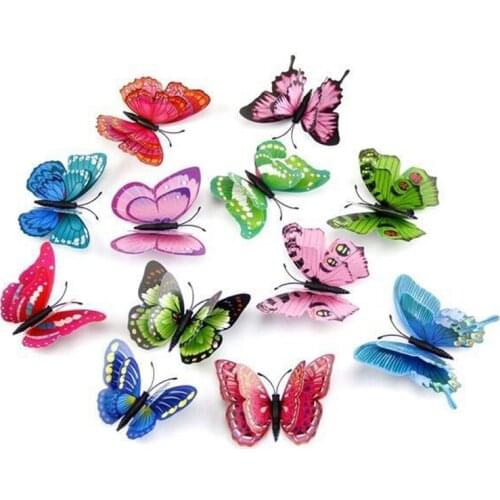 10pcs/lot 3D Butterfly Fridge Magnets Home Decor Decorative Refrigerator Stickers Room Decoration