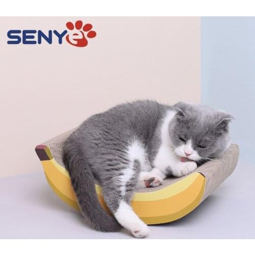 2020 New Corrugated Cat Scratching Board Banana Shape Cat Grinding Claw Board Training Claw Cat Toy Durable