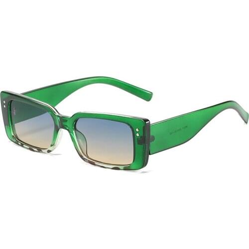 2021 Fashion Small Rectangle Colorful Sunglasses Women Retro Gradient Eyewear Men Cat Eye Nail Sun Glasses Shades UV400