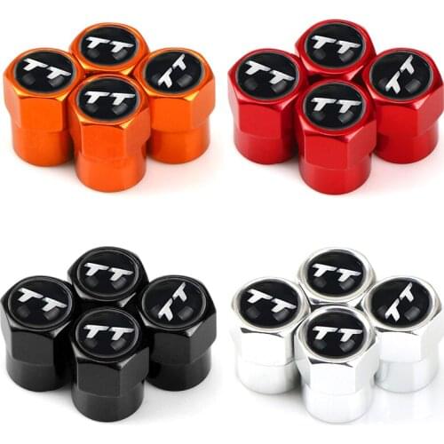 New style 4pcs Aluminum alloy Car Tire Valve Caps Air Tyre Stems Cover case Waterproof For AUDI TT 2005-2017