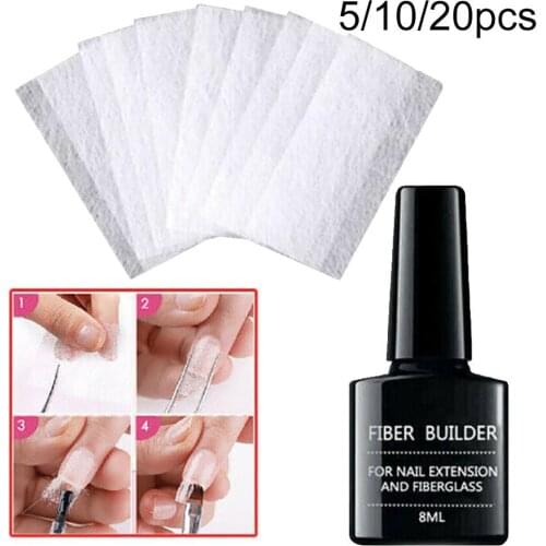 5/10/20Pcs Nail Art Care Extension Sheet with Fiber Builder Manicure Tools Set набор для маникюра