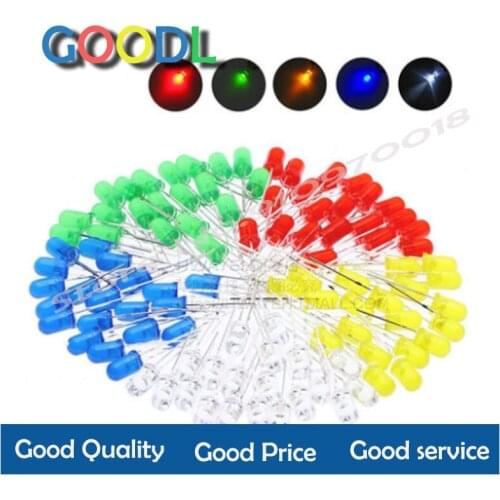 5 cores * 20 pces = 100 pces/1 cor = 100 pces f3 3mm diodo led luz sortido kit verde azul branco amarelo vermelho componente diy
