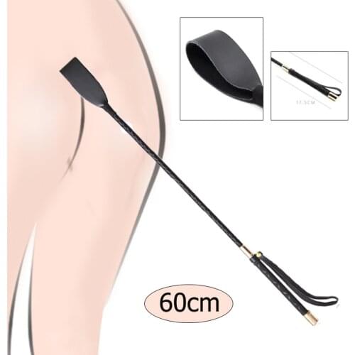 60CM SM Bondage Whip PU Leather Fetish BDSM Long Horse Riding Spanking Flirt Flogger Adult Games for Couples Sex Toys Bdsm