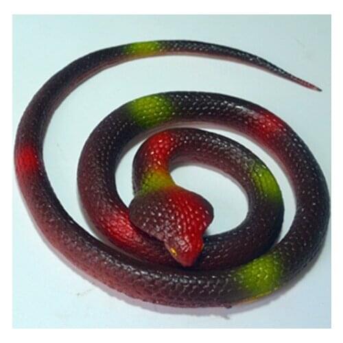 75CM Toy Rubber Snakes Halloween Rubber Snake Soft Simulation Cobra Tricky Toys Jokes for Kids Party Favors Practical Jokes