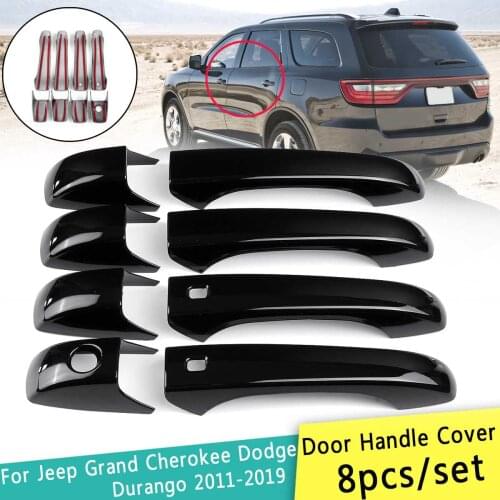 Car Styling Accessories 8pcs/Set Car Exterior Door Handle Cover Gloss Black For Jeep Grand Cherokee for Dodge Durango 2011-2019