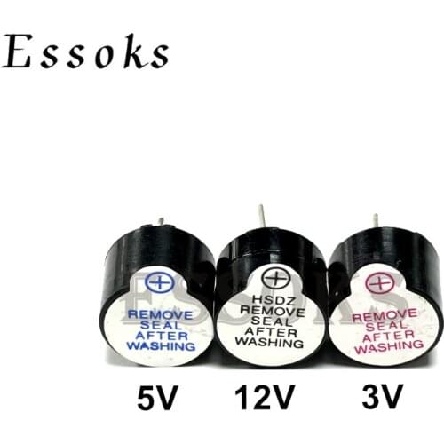 10pc 3V 5V 12V Active Buzzer Magnetic Long Continous Beep Tone Alarm Ringer 12mm Active Piezo Buzzers Fit For Computers Printers