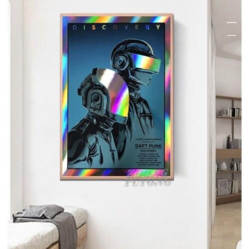 Daft Punk The Weeknd Mask Music Star Album Vinatge Painting Poster Prints Canvas Wall Picture For Home Room Decor