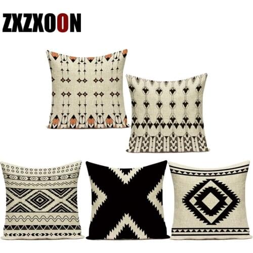 Decorative Throw Pillows Case Colorful Mandala Boho Geometric Stripe Polyester Pillow Cushion Cover Case Capa De Almofadas