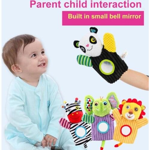 Baby Toddler Rattle Cute Baby Hand Puppet Toys Cartoon Animal Bell Rings Soft Toddler Plush Toys For 0-12 Months Kid Puppets