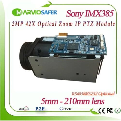 H.265 1080P 2MP 42X Optical Zoom 5-210mm lens Network IP Camera PTZ Module Starlight Sony IMX185/IMX385 Sensor RS485/RS232 Onvif
