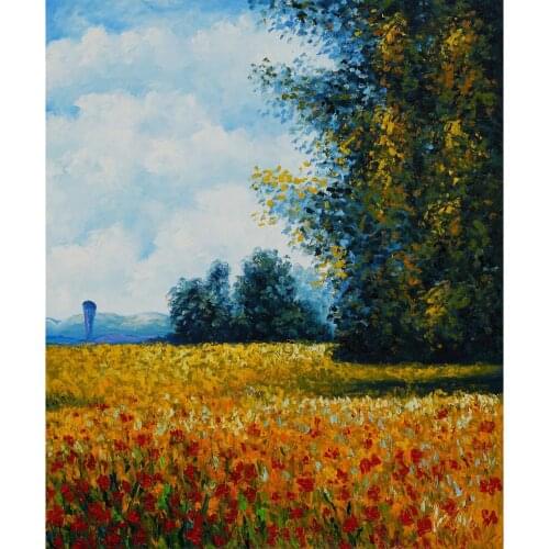 Handmade oil painting reproduction of Claude Monet High quality Champ davoine Oat Field Living room decor