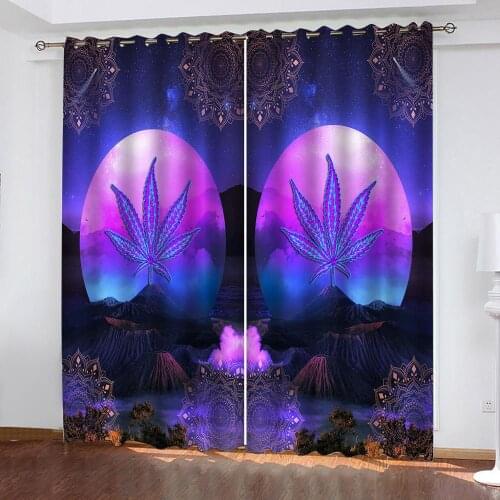 Beautiful Blackout Curain fantasy Curtains For Living Room Bedroom Purple Cortinas Purple Room Kitchen Curtain