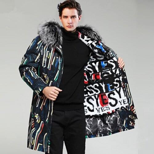 Real Fur Coat Men Rex Rabbit Fur Coat Korean Fox Fur Collar Winter Jacket Men Real Fur Parka Streetwear Casaco 3678 YY1154