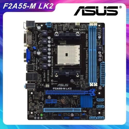 ASUS F2A55-M LK2 Socket FM2 AMD A55 Original PC Motherboard DDR3 PCI-E X16 VGA USB2.0 SATA2 AMD AthlonX4 760K A8-6600K CPUS