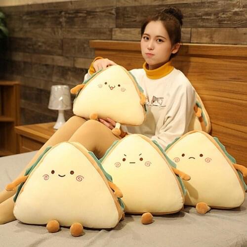 Cute Simulation PP Cotton Cartoon Sandwich Pillow Bakery Food Cushion Sofa Pillow Plush Toys Valentines Day Gift Party Decor