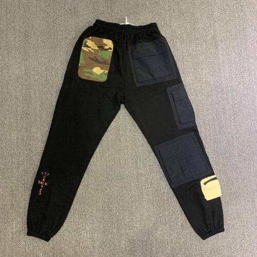 2020 Brand New Travis Scott Cactus Jack Sweatpants Men Women Tactical Multi-Pockets Pants Hiphop Men Camouflage Patch Sweatpants